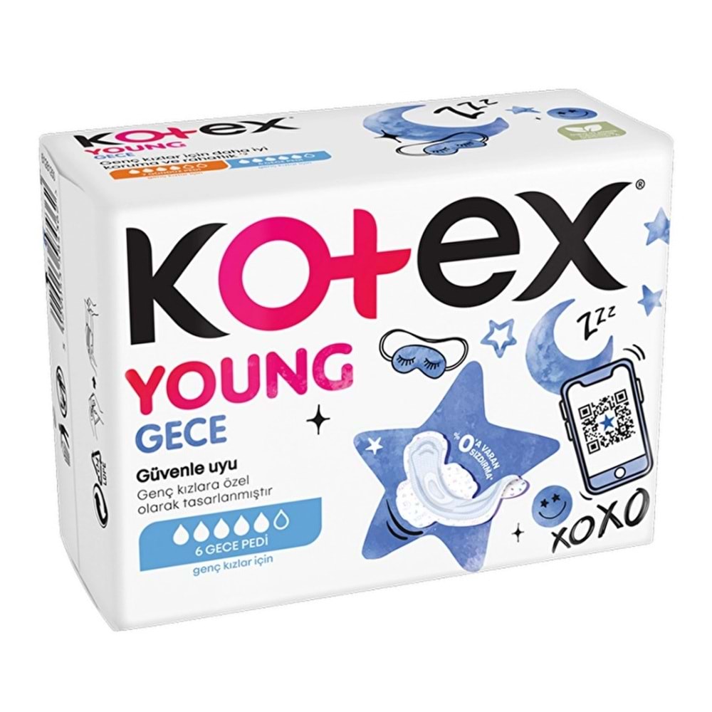 KOTEX YOUNG GECE EKSTRA PED 6 LI