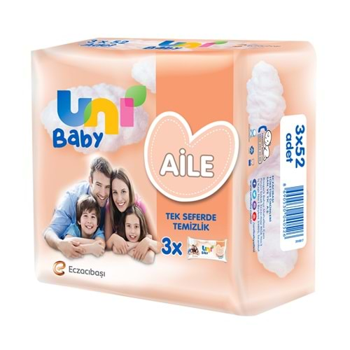 UNİ BABY ISLAK MENDİL 3 LÜ AİLE