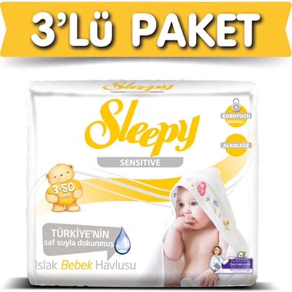 SLEEPY ISLAK MENDİL YENİDOĞAN 3x40 ADET