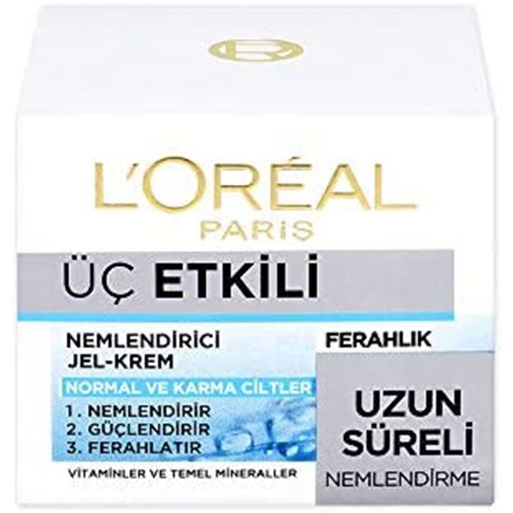 LOREAL ÜÇ ETKİLİ NEMLENDİRİCİ JEL KREM 50 ML