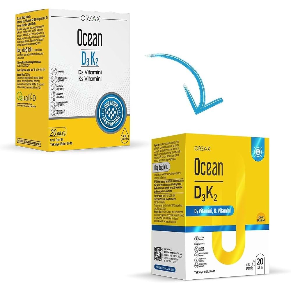 OCEAN VİTAMİN D3K2 DAMLA 20 ML